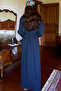 Belted Linen Dress Navy Blue - 5