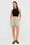 Women's Raw Linen Striped Shorts - 3