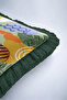 Tropical Leaf Motif Fringed Pillowcase - Abstract Botanical Eclectic Black Tassel Throw Pillow Cover - 8