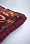 Exotic Snake Floral Bohemian Fringe Pillowcase - Folk Botanical Ethnic Maroon Tassel Throw Pillow Cover - 8