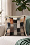 Geometric Patchwork Fringed Pillowcase-Abstract Ethnic Bohemian Coffee Gray Mink Tassel Throw Pillow Cover - 2