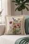 Vintage Floral Botanical Fringed Pillowcase-Nostalgic Floral Cream Beige Mink Tassel Throw Pillow Cover - 5