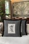 Elegant Fringed Pillowcase with Plaid Floral Motif - Botanical Country Ecru Black Tassel Throw Pillow Cover - 5