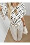 Women's Polka Dot Two-Piece Set Crop Blouse Wide-Leg Pants - 2