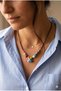 Handmade Custom Design Necklace with Glass Beads and Lace Flower Detail on Leather Cord - 2