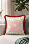 Floral Pattern Pastel Fringe Pillowcase-Geometric Boho Green Pink Burgundy Tassel Throw Pillow Cover - 6