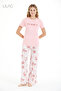 Women's Floral Patterned 100% Viscose Pajama Set