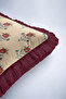 Floral Patterned Elegant Classic Fringed Pillowcase - Ottoman Bohemian Beige Burgundy Tassel Throw Pillow Cover - 8