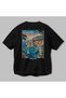 Dubrovnik Croatia Black Oversize Country City Back Printed Unisex T-Shirt 100% Cotton Premium - 3