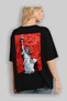 Statue of Liberty Black Oversize Country City Back Printed Unisex T-Shirt 100% Cotton Premium - 4