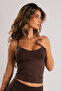 Crossback Brown Cross Strap Halter Sports Tank Top - 7