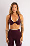 Contrast Double Color Ribbed Burgundy Twist Bra with Removable Pads - 6