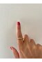 Chain Figure Adjustable Steel Gold Ring - 2