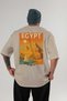 Giza Pyramids Beige Oversize Country City Back Printed Unisex T-Shirt 100% Cotton Premium - 2