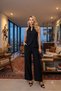 Women's Summer Linen Fabric Halter Neck Blouse with Loose Pants Bottom Top Set - 2
