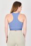 Women Brand Logo Padded Training Sports Bra, Slate Blue - 3