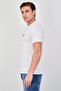 Men Crew Neck Short Sleeve Embroidered Logo T-Shirt, White - 2