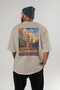 Moscow Russia Beige Oversize Country City Back Printed Unisex T-Shirt 100% Cotton Premium - 4