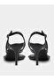 Black Plain Thong Toe Stiletto Heel Sandals - 4