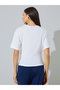 White Graphic Print Cinch Waist T-Shirt - 5