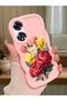 Oppo A60 Compatible Case Camera Protector Pink Silicone Couple Phone Case Floral Pattern