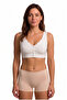 Women's Seamless Laser Cut Front Snap Gathered Bra with Wide Straps Comfortable Bustier