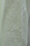 Lace Embroidered Linen Blouse with Tie Collar and Sleeves -White - 7