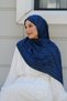 F Pattern Premium Shawl-Navy Blue - 5