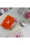 Plush Mini Wallet & Bag Charm |   Card Holder, Coin Purse, Earphone and Keychain Organizer |   Orange
