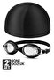 Set of Swimming Goggles, Fabric Cap, Swimming Pool and Sea Goggles