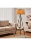 Kansas E27 Tripod Shelf Floor Lamp 48x150cm - Black