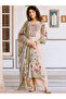 Beige Viscose Printed Kurta Palazzo Set - ALV2203 | Beige-Size-2XL-44-Inches - 3