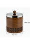 Luhpar Brown Wooden Jar with Silver Stainless Steel Lid — 12×12 cm - 5