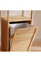 Zora 2 Tier Bamboo Shelf with Laundry Hamper 40x30x95cm-Natural - 3