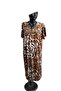 V-Neck Short Sleeve Combed Cotton Dress - 3