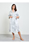 Grey Satin 3/4 Sleeve Robe
