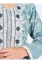 Print Colour Mix Jalabiya With Embroidery At Neck And Sleeve Hem - 4