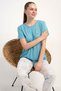 Women's Short Sleeve Soft Blue Pajama Set C3T3N2215 - 3