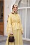 Cupra Set with Ruffled Front, Spanish Sleeve Lining, and Lace-Up Skirt - Yellow - 4