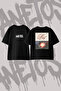 Ariana Grande_46 Design Back Printed Cotton Black Oversize T-Shirt
