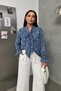Women's Blouse Patterned Long Sleeve Tie-Down Scarf Collar Comfortable Fit Elastic Ruffle Sleeve Viscose Shirt - 2