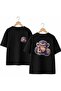 Target Monkey Printed on the Back and Front Chest, 100% Cotton Oversize Loose Regular Fit Crew Neck T-Shirt