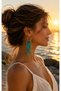 Natural Coral-Looking Stone Detailed Hoop Earrings Red Turquoise and White Color Options Summer Bohemian Design - 7