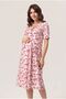 Women's Fuchsia Patterned Buttoned New Season Maternity Nightgown Set - 2