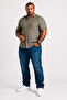 Men's Large Size Short Sleeve Pocketless Linen Shirt 11310 Mink - 2