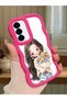 Samsung Galaxy A56 Compatible Case Camera Protector Red Silicone Couple Phone Case Girl Pattern