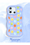 Redmi 11A Compatible Case Camera Protector Blue Silicone Couple Phone Case Floral Pattern - 2