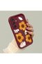 Samsung Galaxy M15 Compatible Case Camera Protector Burgundy Silicone Couple Phone Case Floral Pattern - 2