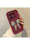 Mi 14t Pro Compatible Case Camera Protector Claret Red Silicone Couple Phone Case Bow Tie Pattern - 3