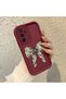 Samsung Galaxy A23 Compatible Case Camera Protector Claret Red Silicone Couple Phone Case Bow Tie Pattern - 2